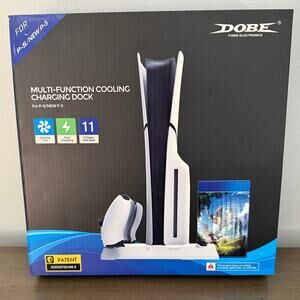 DOBE PS5 Cooling Charging Dock Stand w/ Fan, USB Ports & Controller Storage NEW